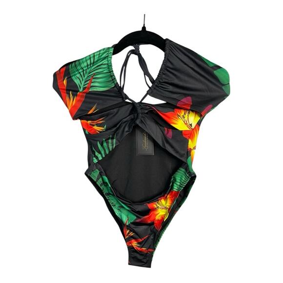 NWT Fredericks of Hollywood Cabarita CutOut Tropical One‎ Piece Swimsuit M NWT - Picture 3 of 7